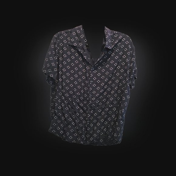 Retro silk printed button down collared shirt size m/l - Picture 1 of 1